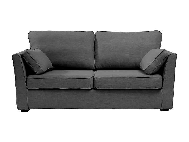 Convertible 6 cm lattes canapé 3 pl ESCAUT 185 cm tissu Tradition Anthracite - Fab. France