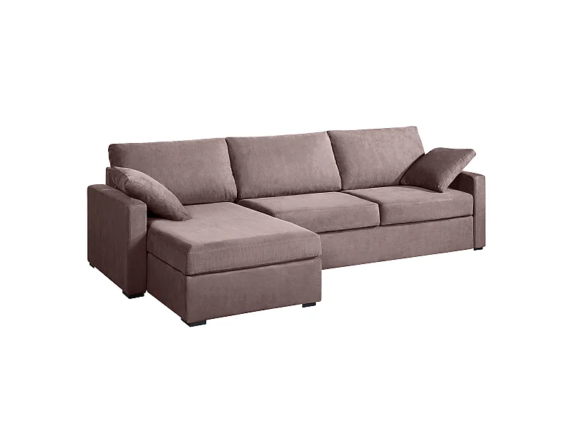 Canapé d'angle convertible 14 cm LYS 260x160 cm Tradition Taupe - Fab. en France