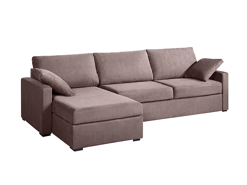 Canapé d'angle convertible 14 cm LYS 260x160 cm Tradition Taupe - Fab. en France