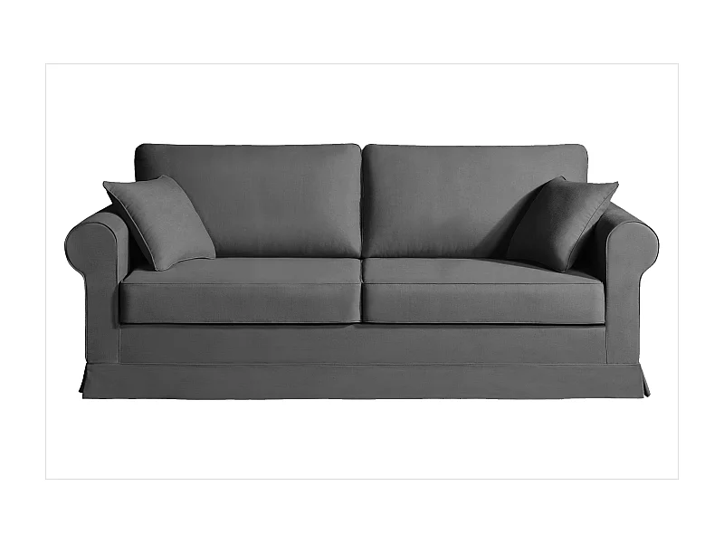 Convertible 14 cm HR 35kg/m³ canapé 4 pl COLME 220 cm tissu Tradition Anthracite