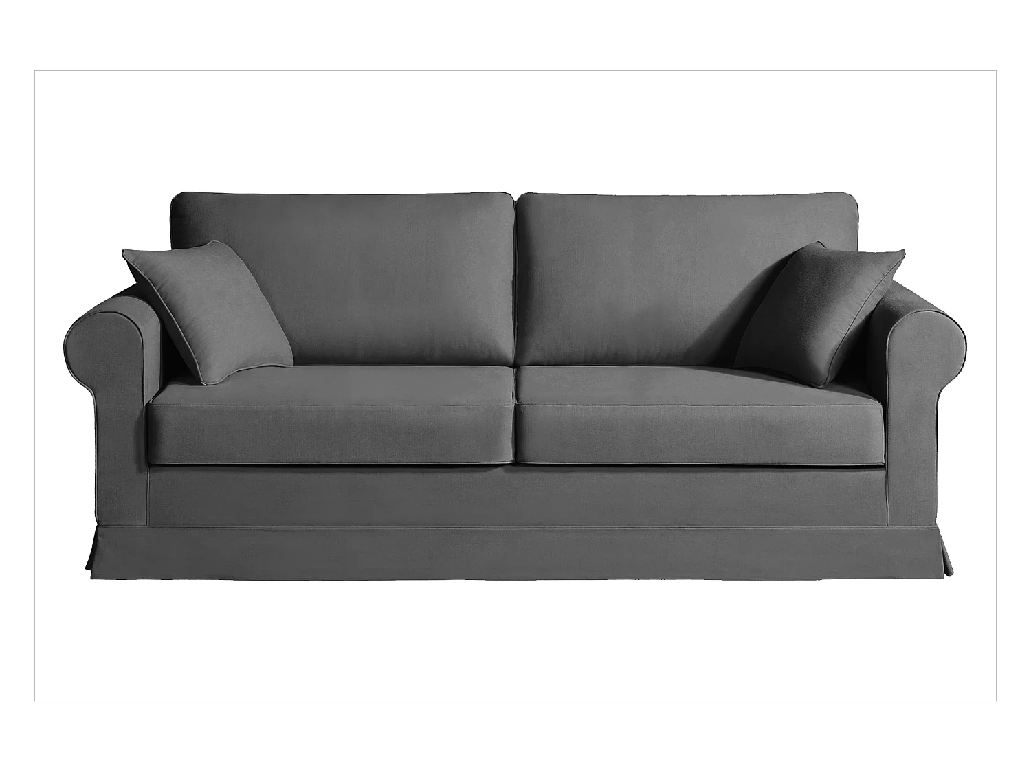 Convertible 14 cm HR 35kg/m³ canapé 4 pl COLME 220 cm tissu Tradition Anthracite
