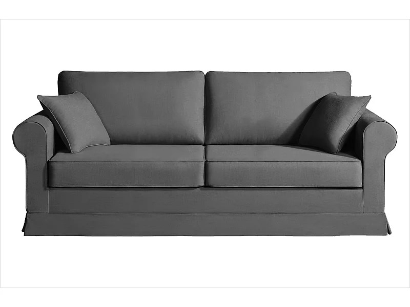 Convertible 14 cm HR 35kg/m³ canapé 4 pl COLME 220 cm tissu Tradition Anthracite