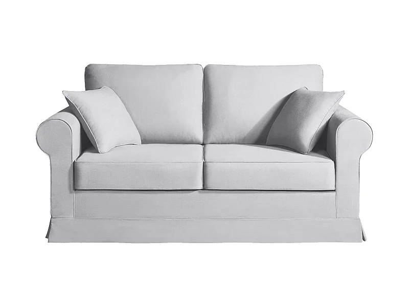 Convertible 14 cm HR 35kg/m³ canapé 2 pl COLME 180 cm tissu Tradition Gris Clair