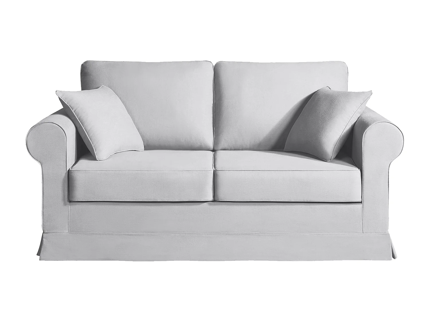 Convertible 14 cm HR 35kg/m³ canapé 2 pl COLME 180 cm tissu Tradition Gris Clair