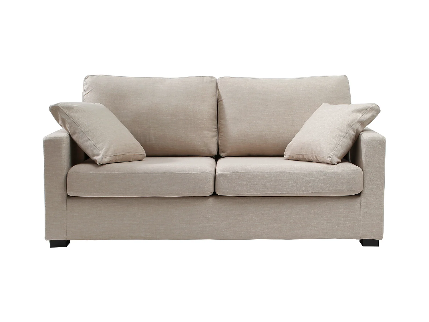 Convertible 14 cm HR 35kg/m³ canapé 3 pl LYS 185 cm tissu Tradition Beige - Fab. France