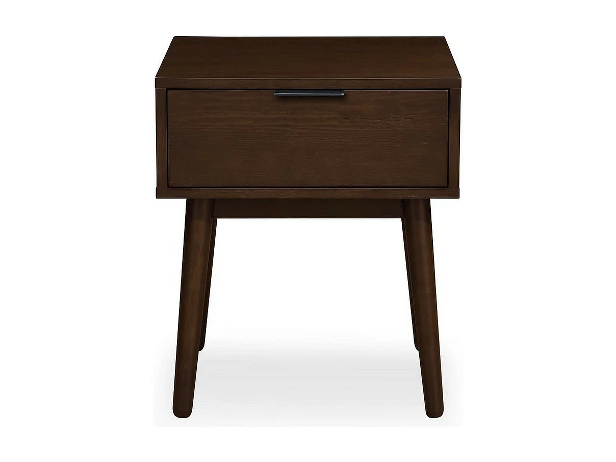 Mesilla de noche contemporánea de chapa de hevea con cajón PILOTE