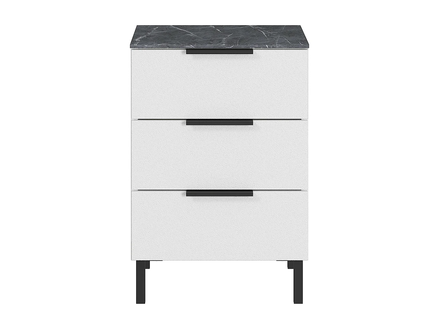 Comodino di design a tre cassetti MARBLE bianco e marmo