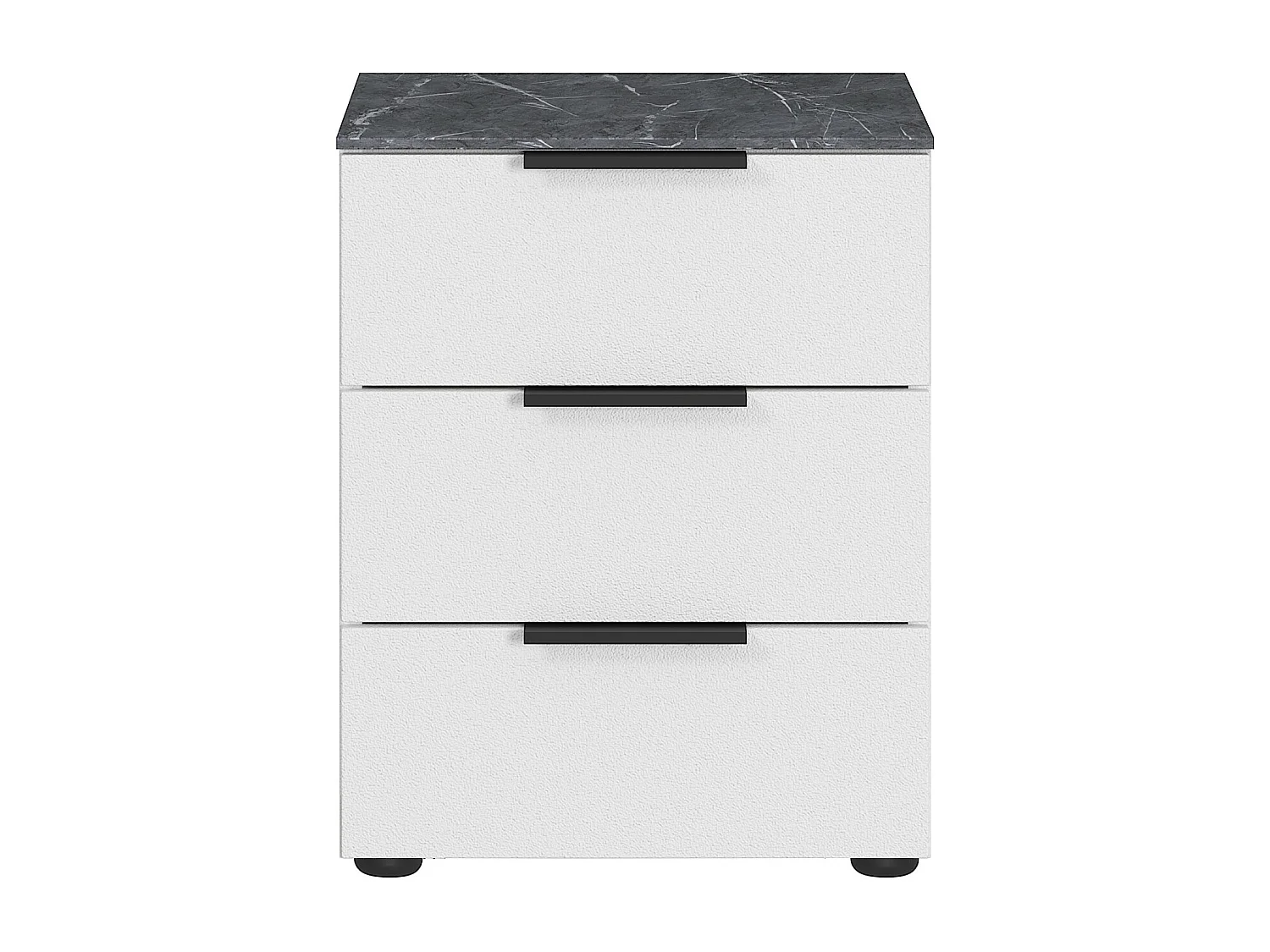 Comodino di design a tre cassetti MARBLE bianco e marmo