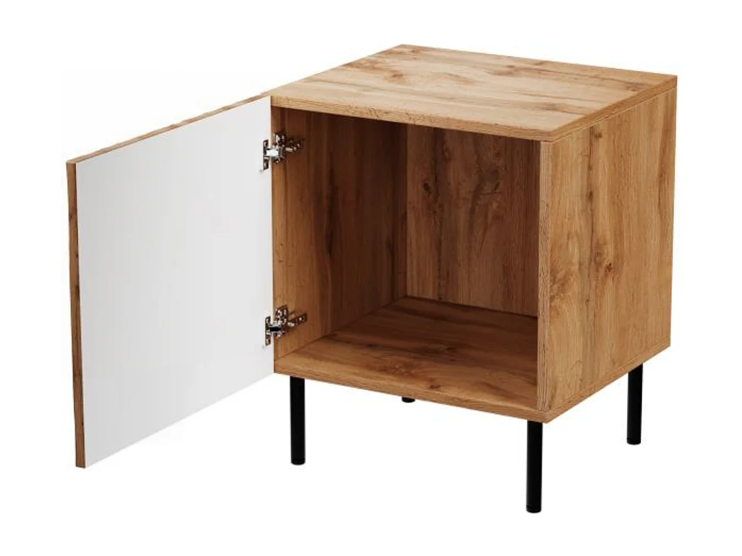 Table de chevet design décor chêne wotan Mokt (x2)