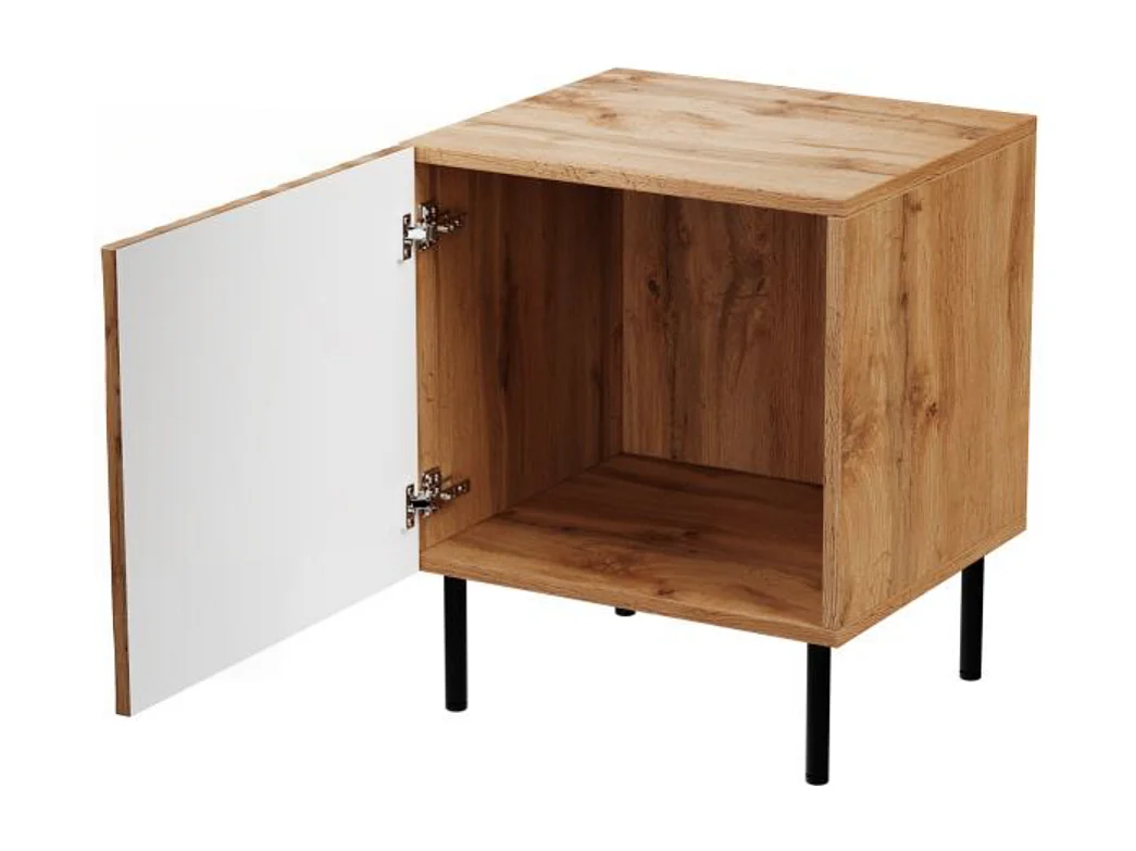 Mesilla de noche de diseño, roble wotan Mokt (x2)