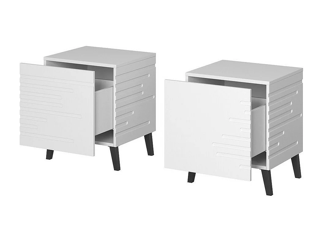 Comodino design bianco opaco x2 Max
