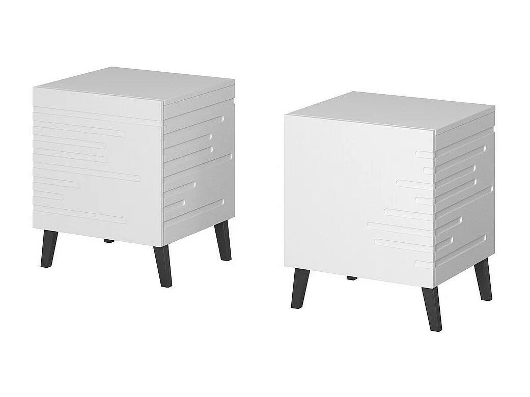 Comodino design bianco opaco x2 Max