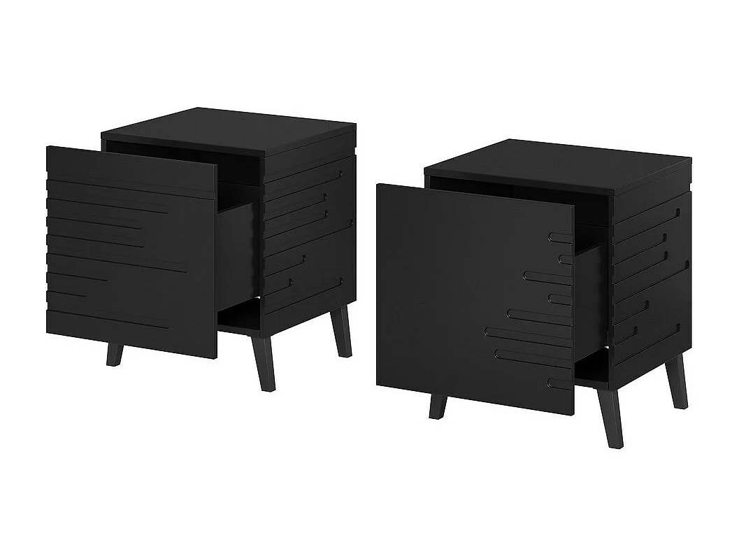 Table de chevet design noir mat x2 Max