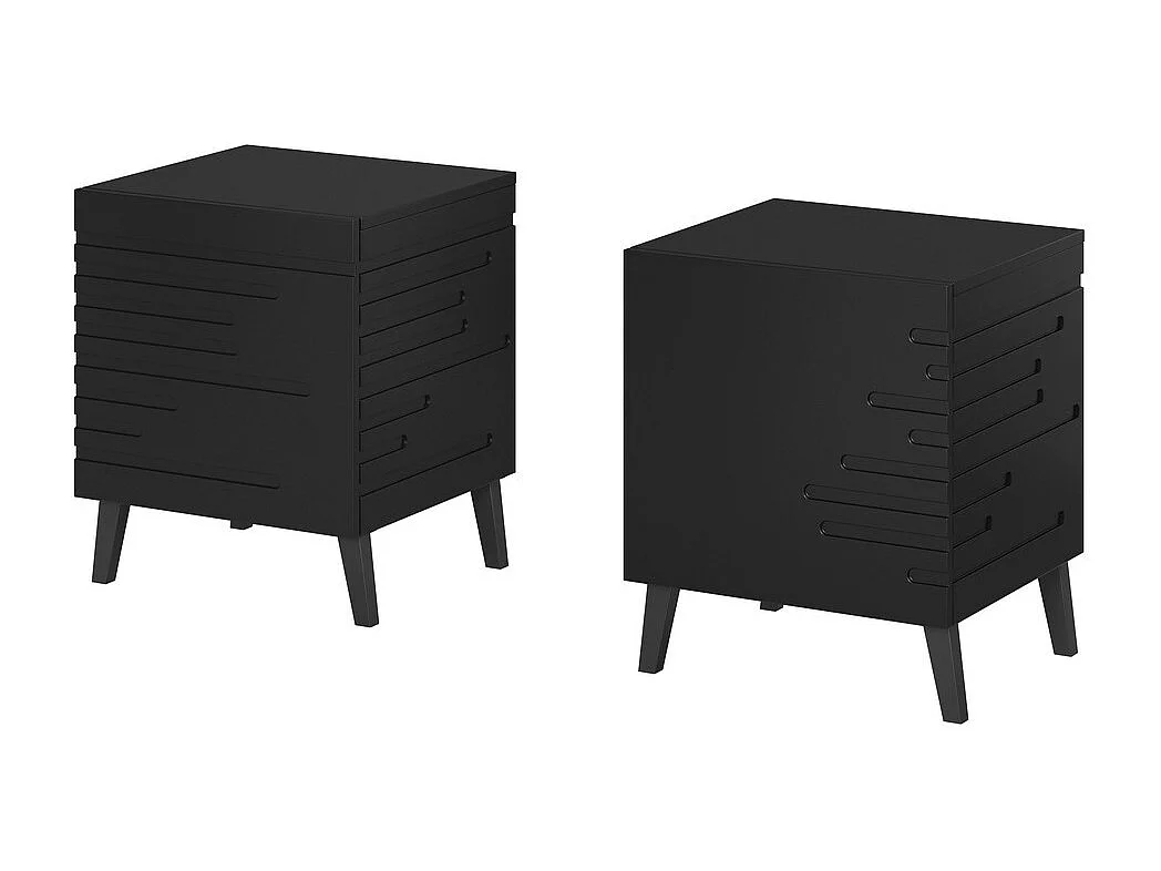 Table de chevet design noir mat x2 Max