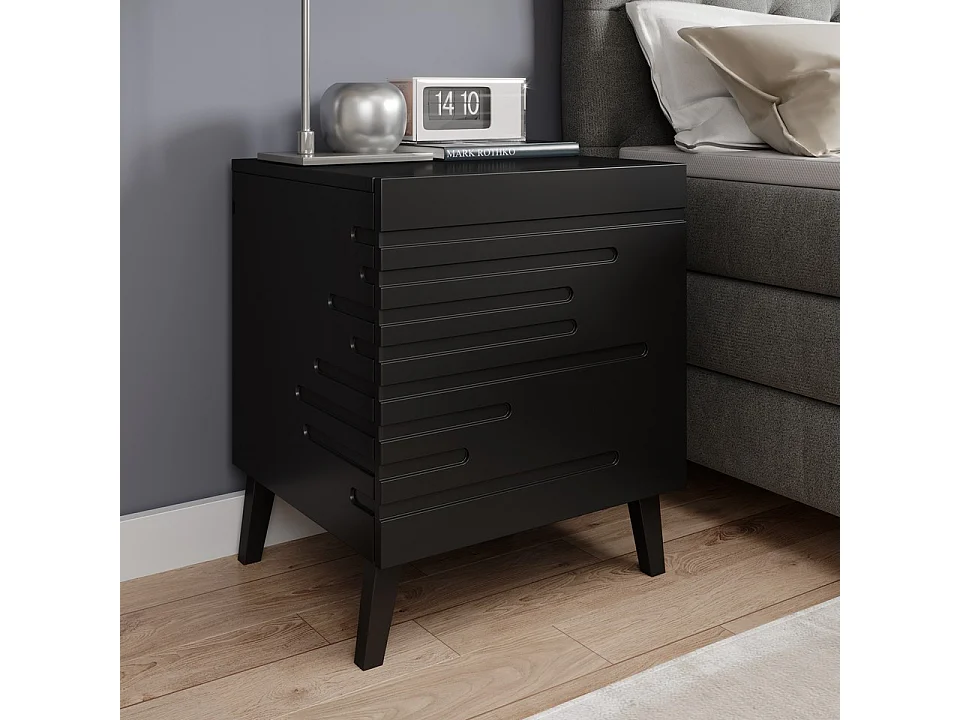 Table de chevet design noir mat x2 Max