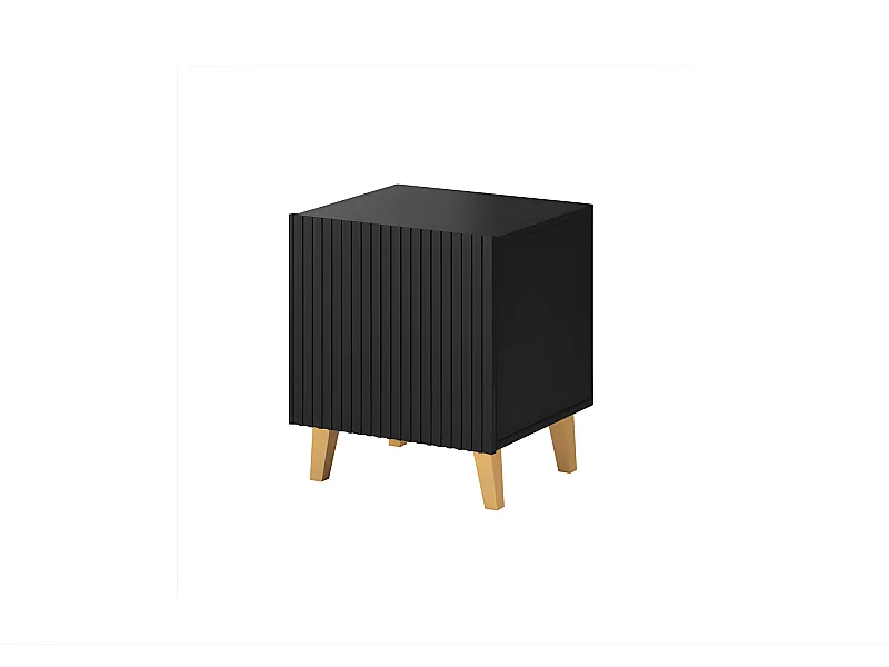 Lot de 2 tables de nuit design cube noir mat Gustave