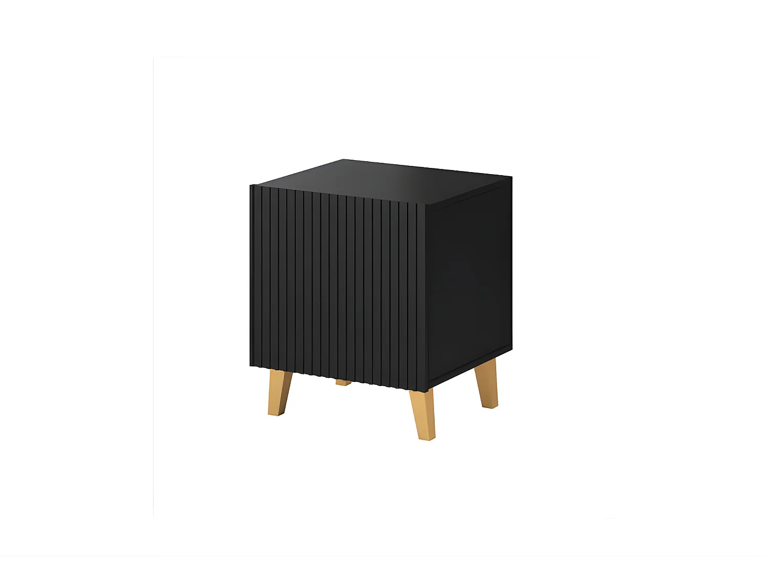 Set di 2 comodini Gustave design a cubo nero opaco