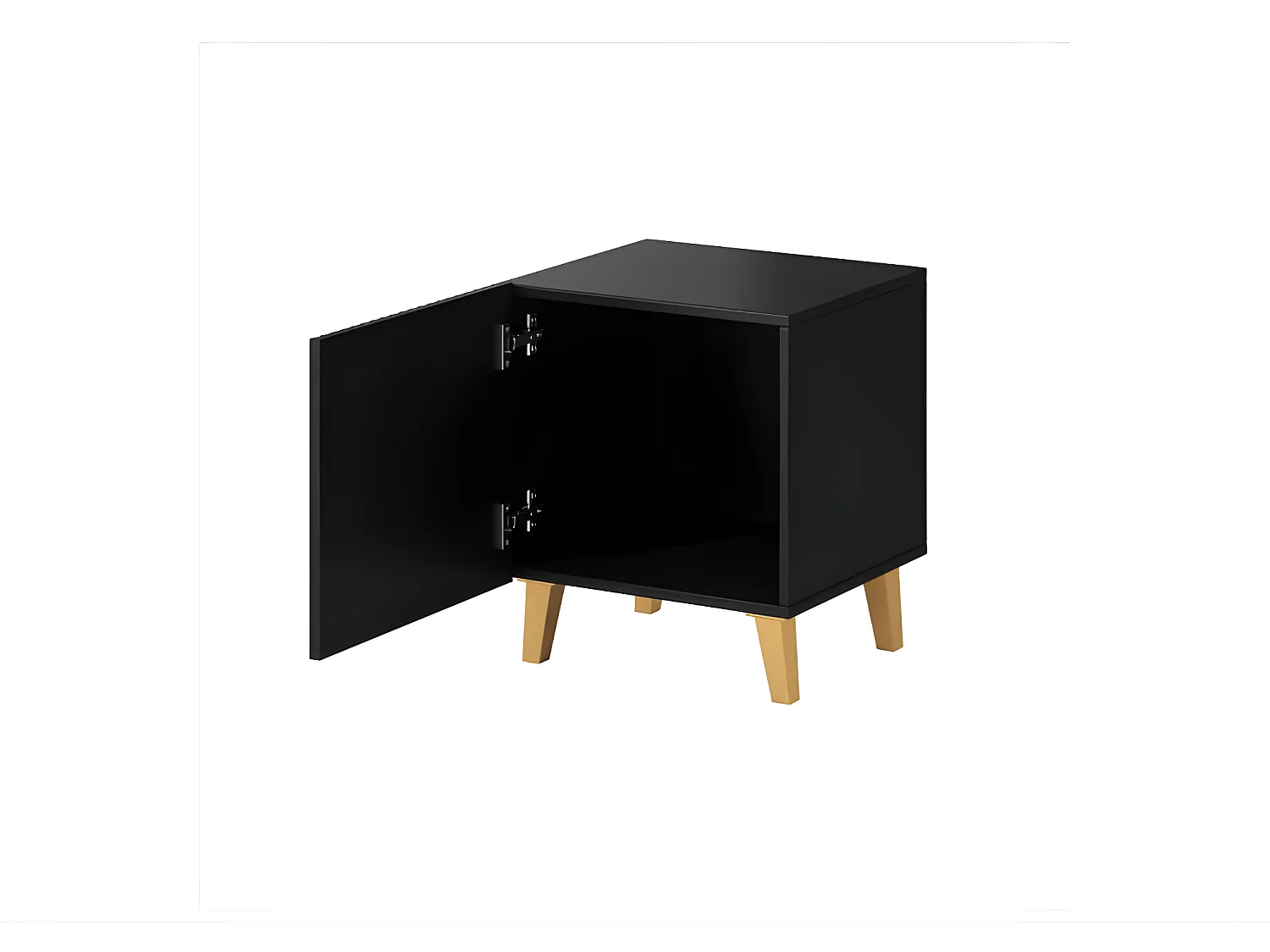 Set di 2 comodini Gustave design a cubo nero opaco
