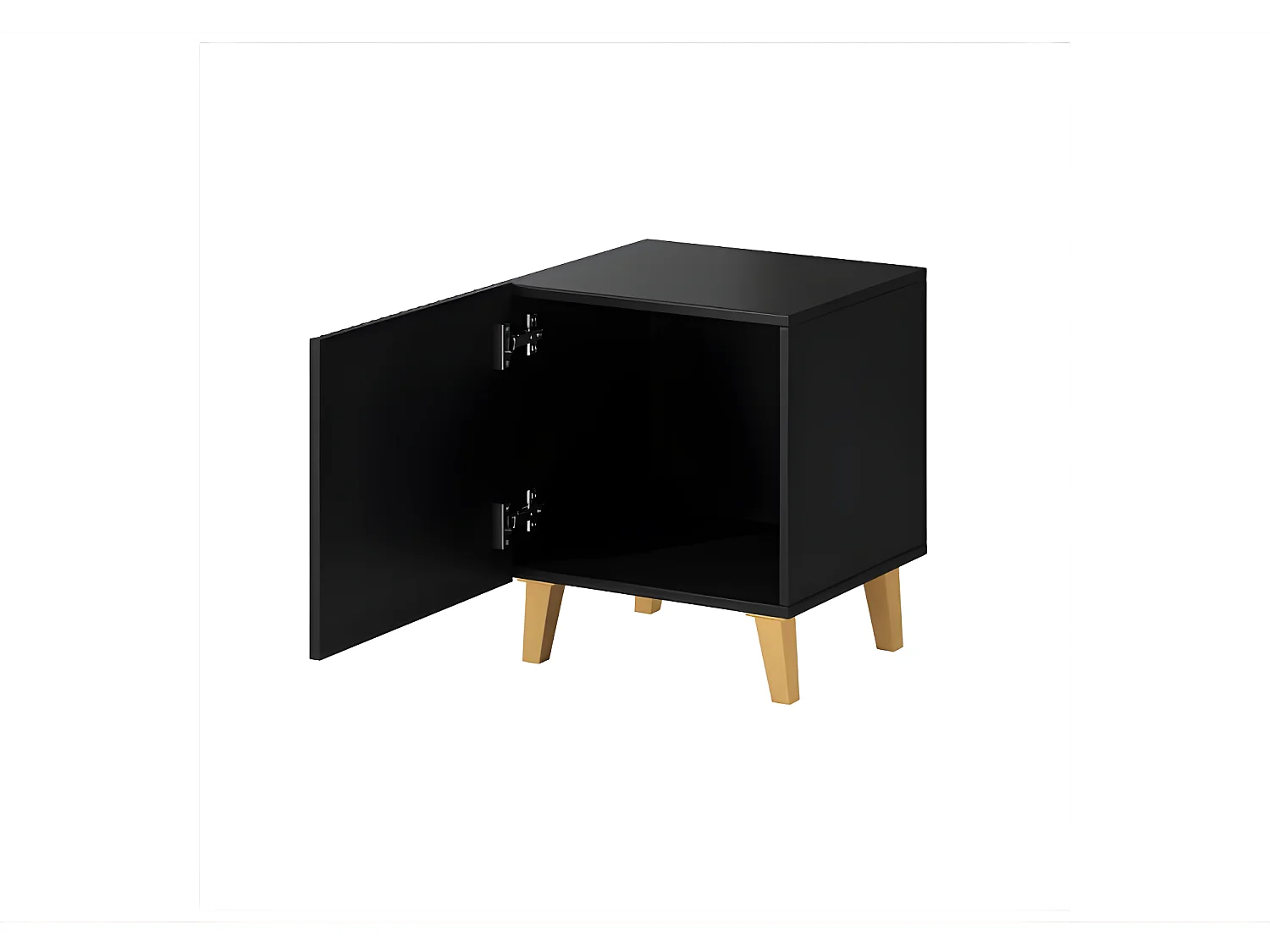 Set di 2 comodini Gustave design a cubo nero opaco