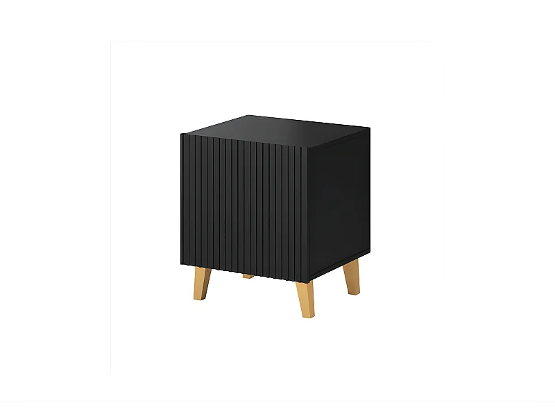 Set di 2 comodini Gustave design a cubo nero opaco