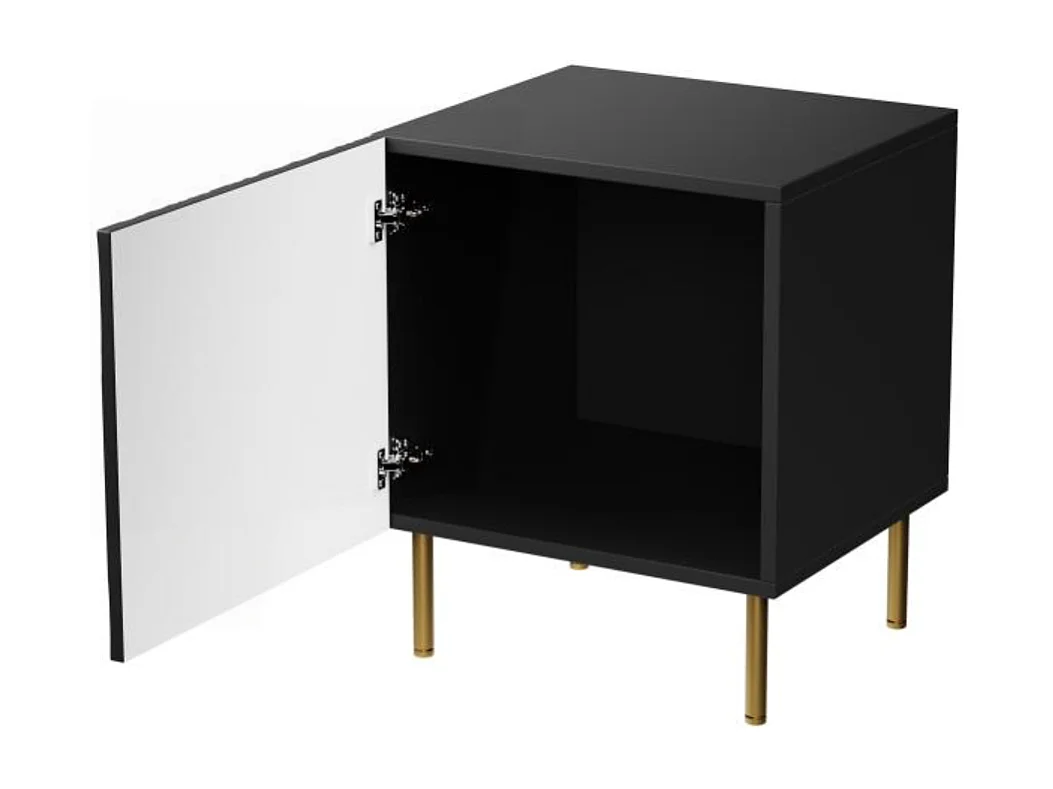 Table de chevet design noir mat Mokt (x2)