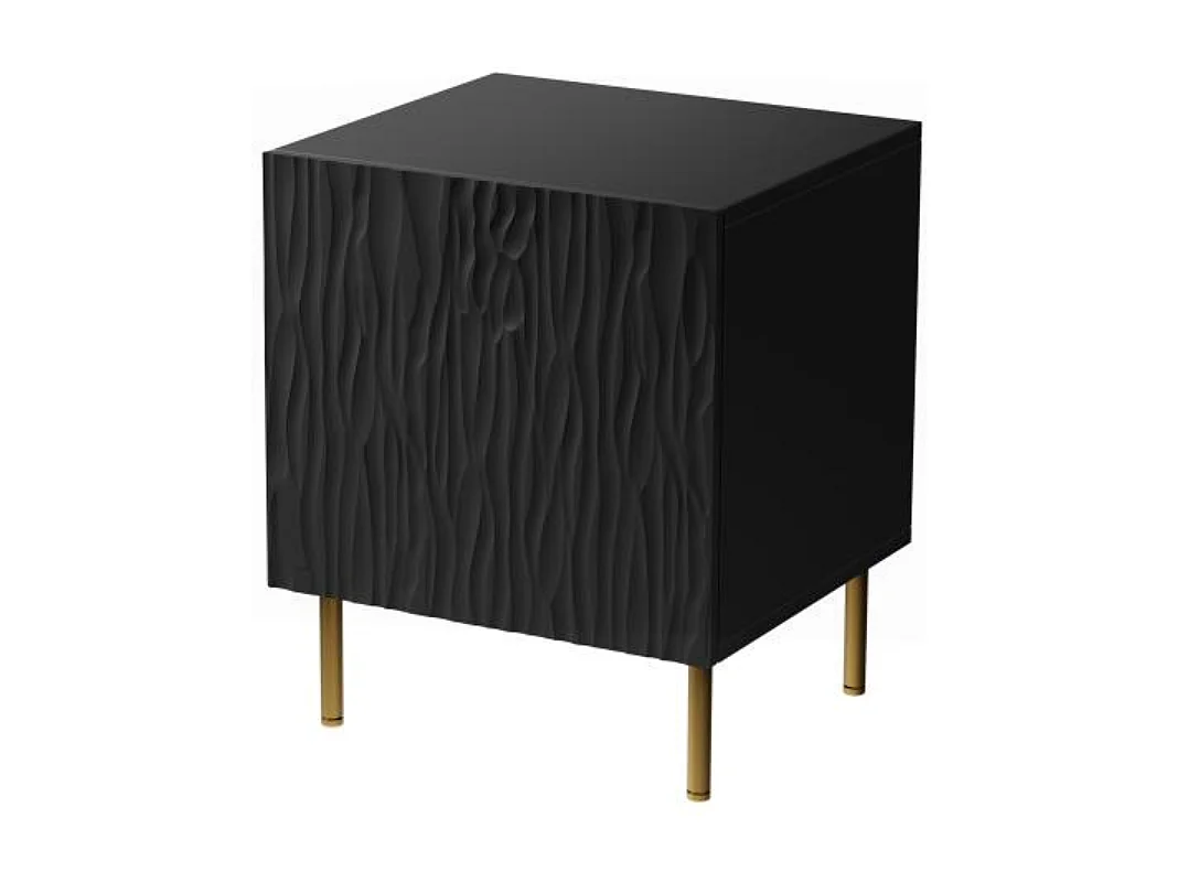 Table de chevet design noir mat Mokt (x2)