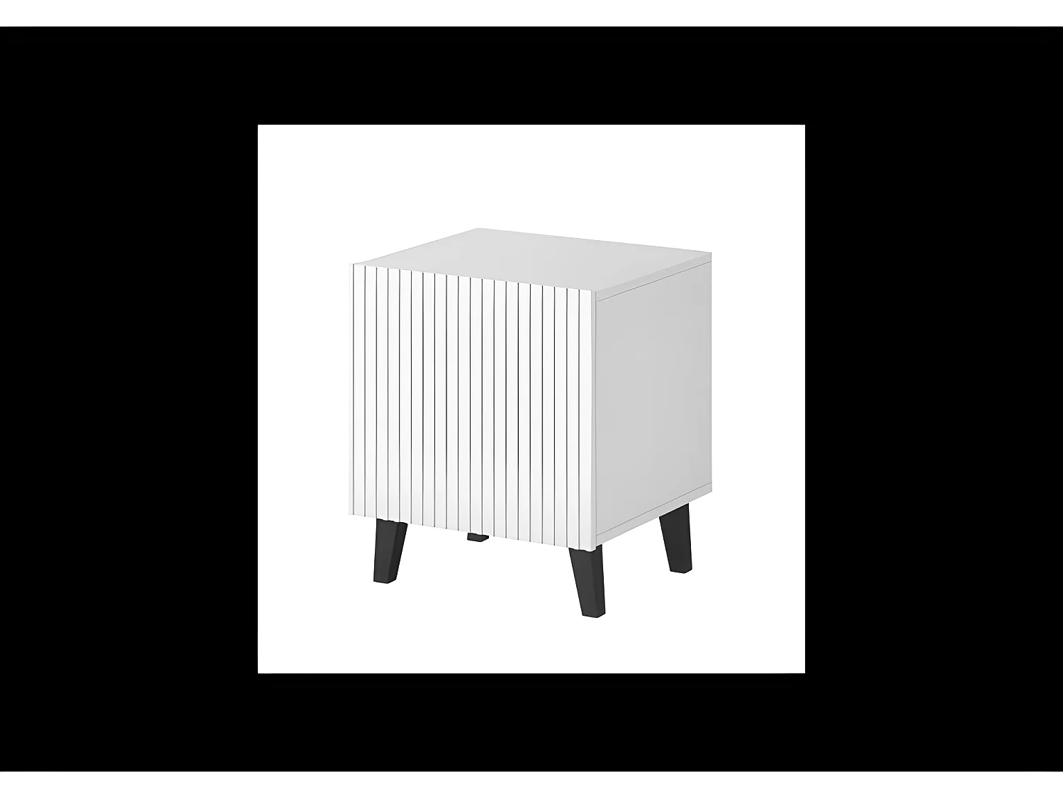 Lote de 2 mesillas de noche Gustave de diseño cúbico blanco mate