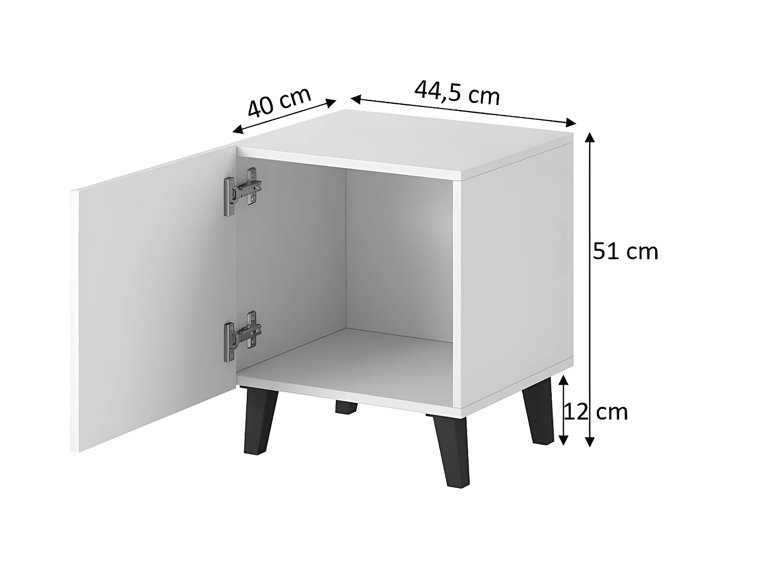 Lote de 2 mesillas de noche Gustave de diseño cúbico blanco mate