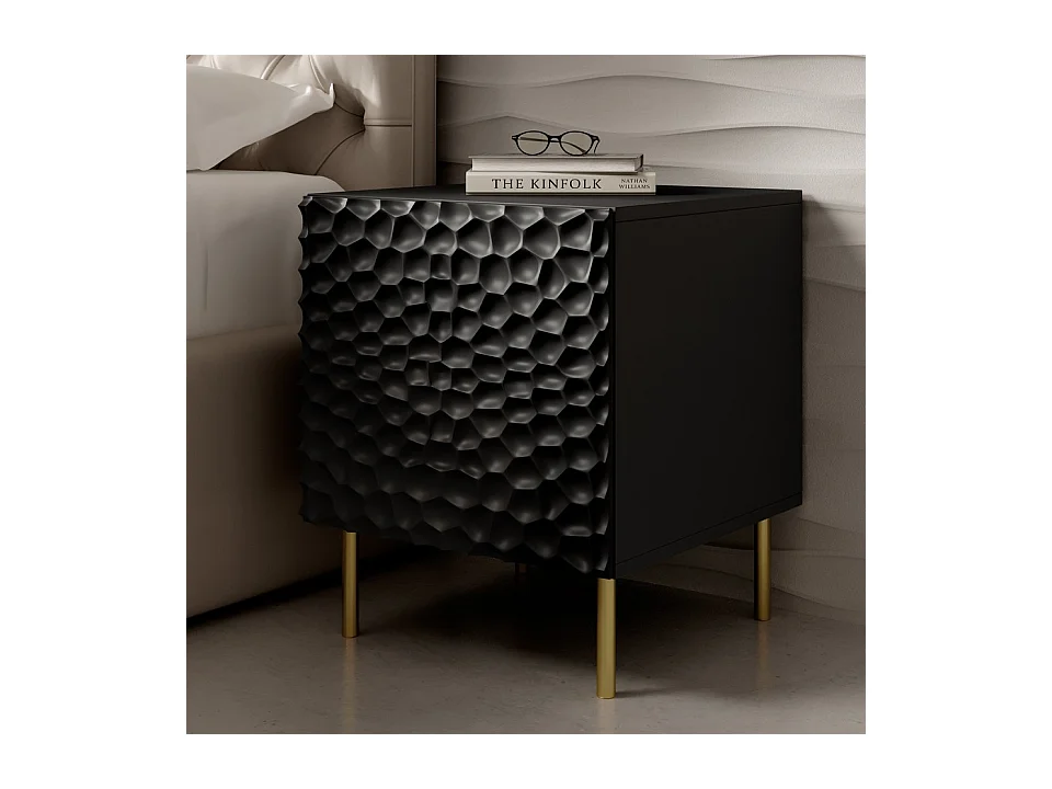 Table de nuit design noir mat (x2) Sumoc