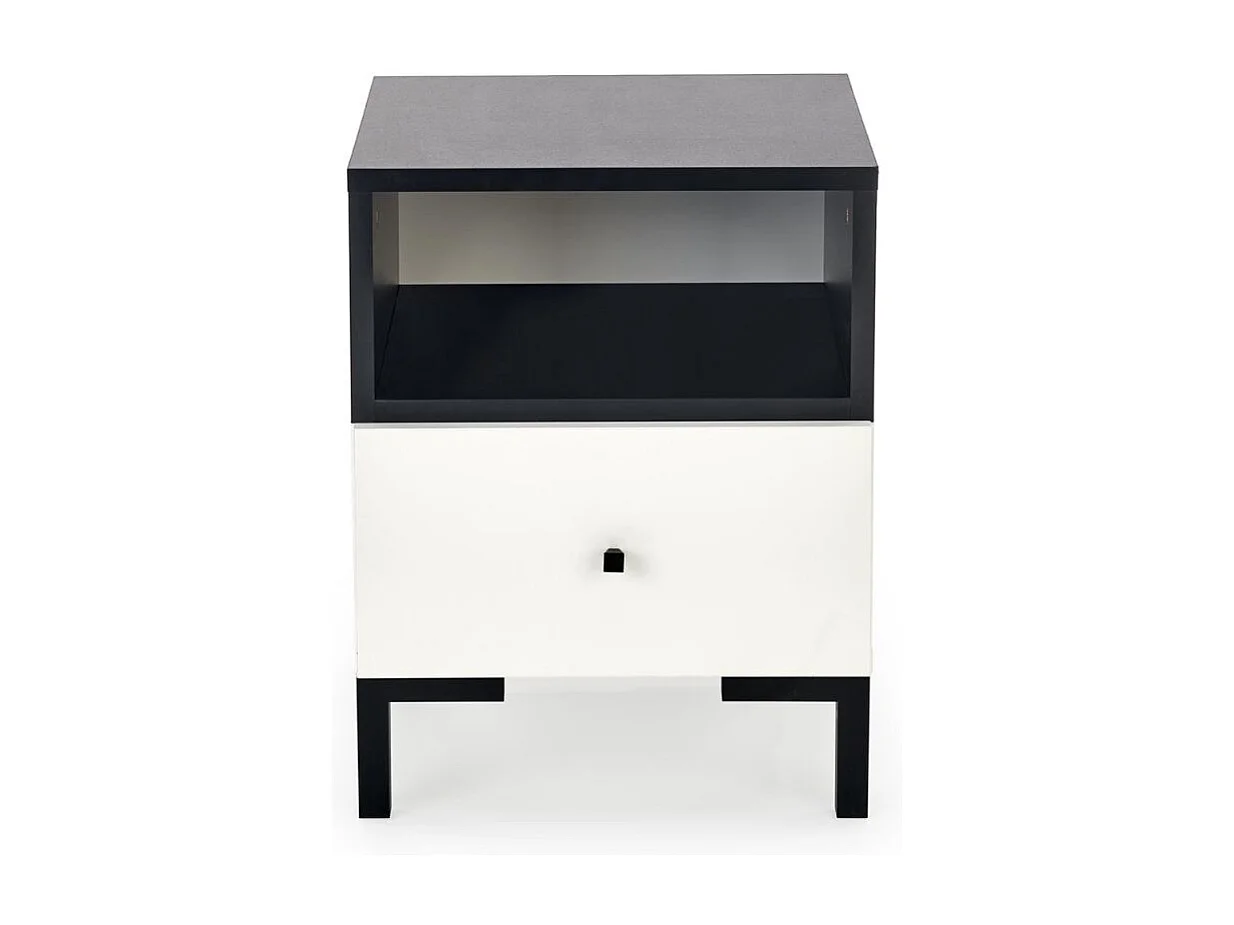 Table de chevet contemporaine blanche et noire AWEN