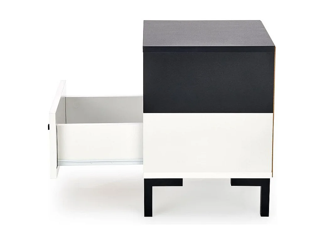Table de chevet contemporaine blanche et noire AWEN