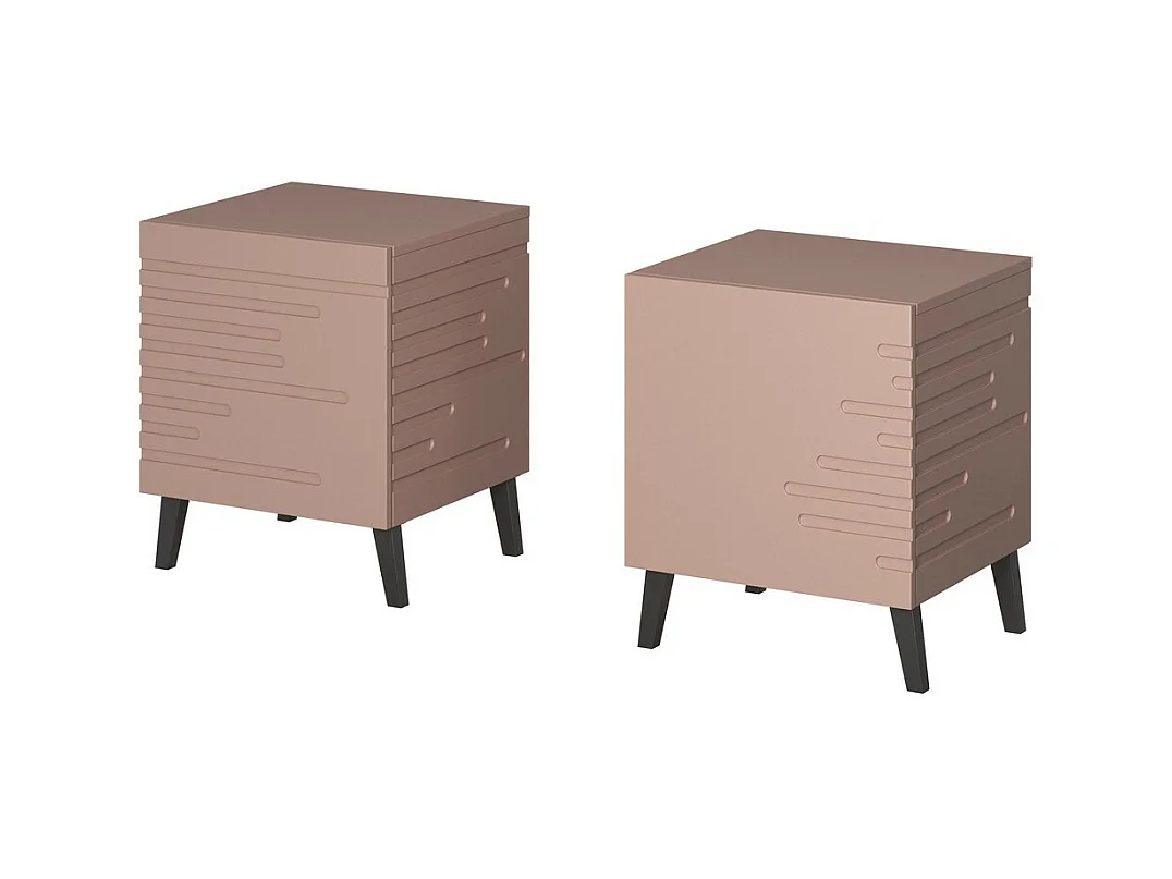 Table de chevet design rose mat x2 Max
