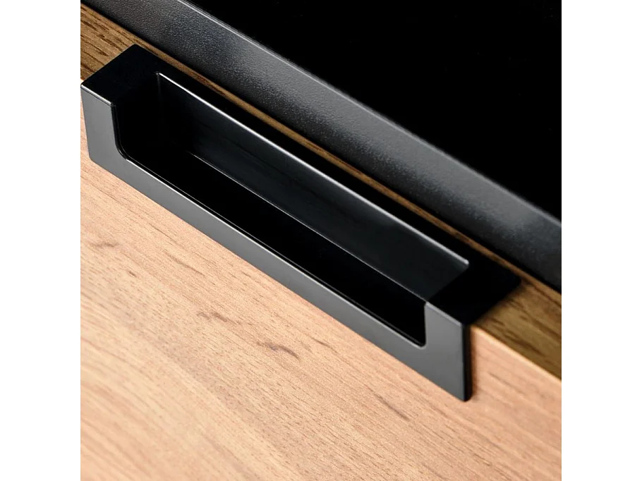 Comodino contemporaneo AWEN in rovere e nero