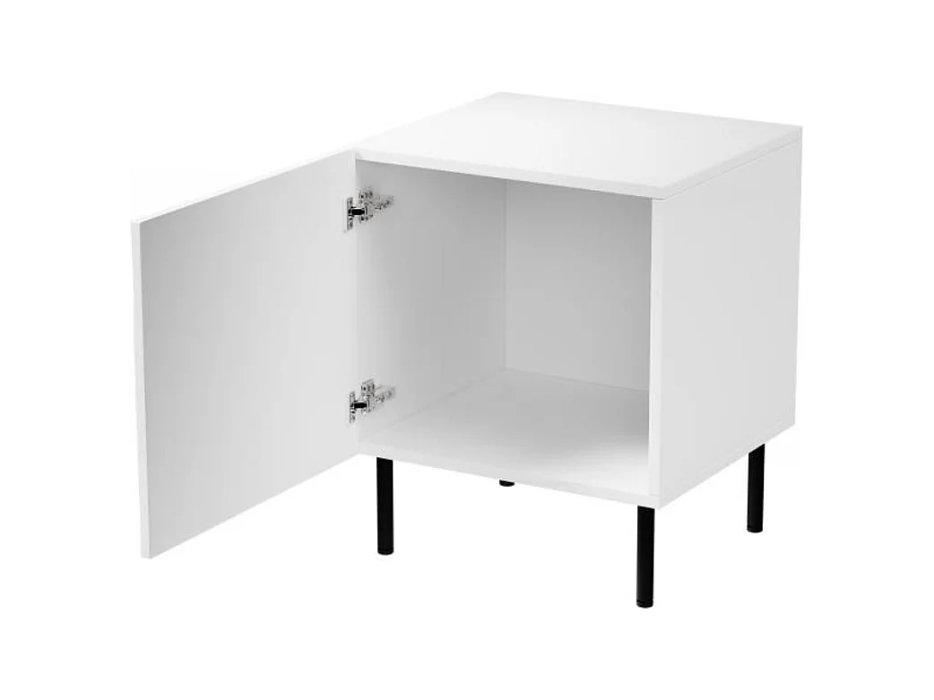 Comodino design bianco opaco Mokt (x2)