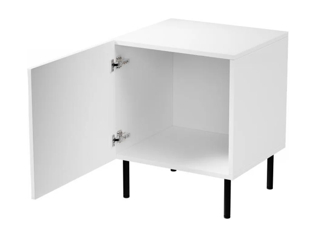 Table de chevet design blanc mat Mokt (x2)