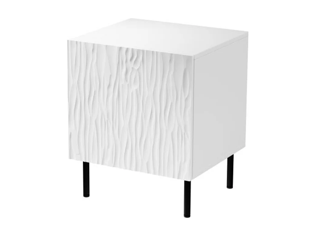 Table de chevet design blanc mat Mokt (x2)