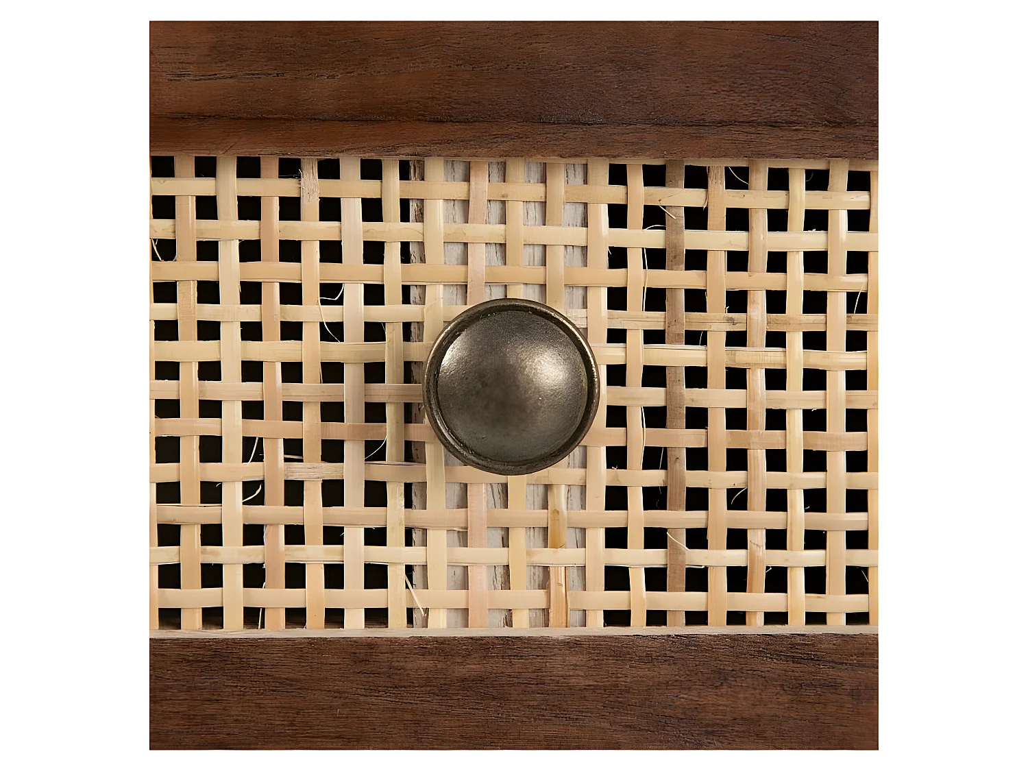 Table de chevet bois et rotin Shana