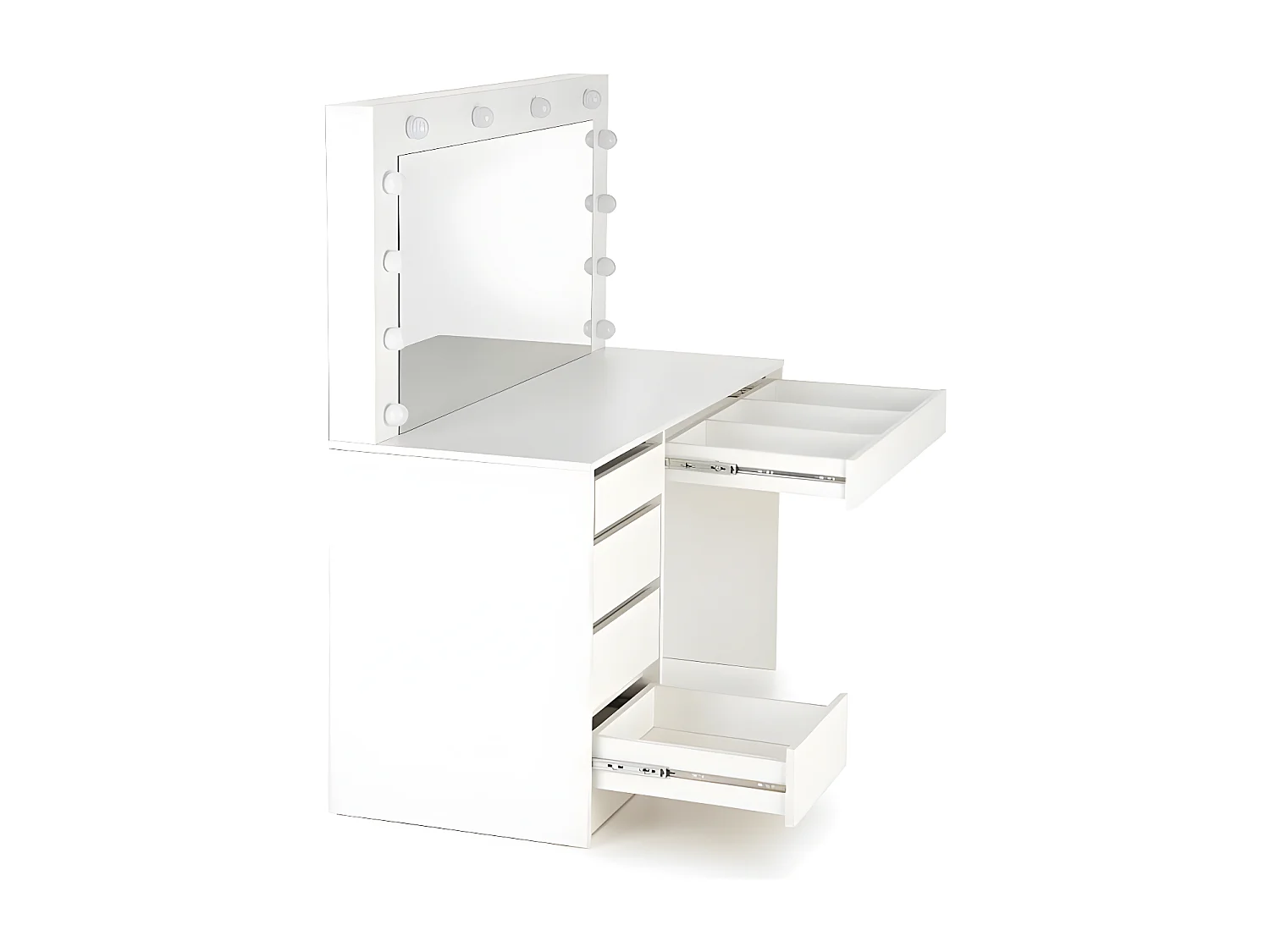 Coiffeuse design blanc à led + miroir Bromo