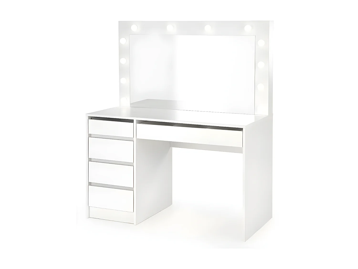 Coiffeuse design blanc à led + miroir Bromo