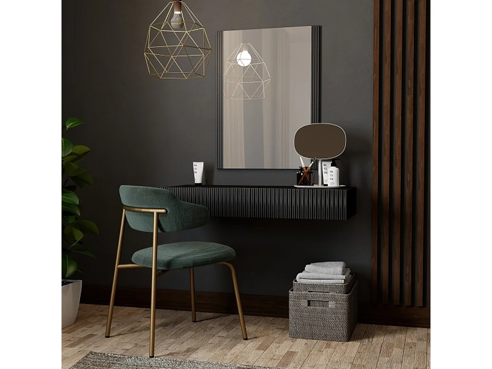 Vanity Gustave nero con specchio