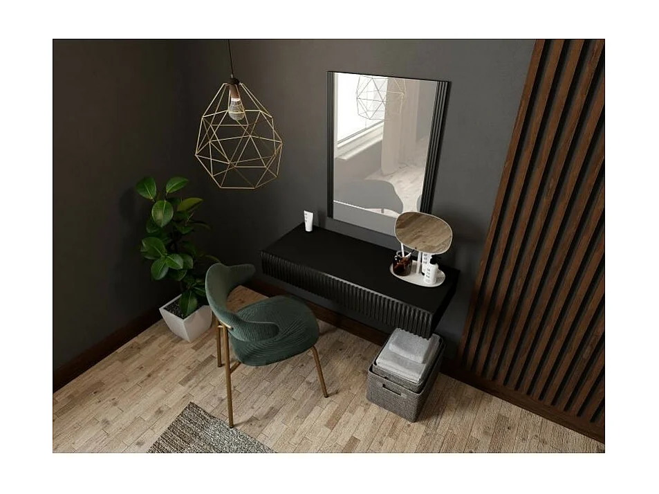 Vanity Gustave nero con specchio