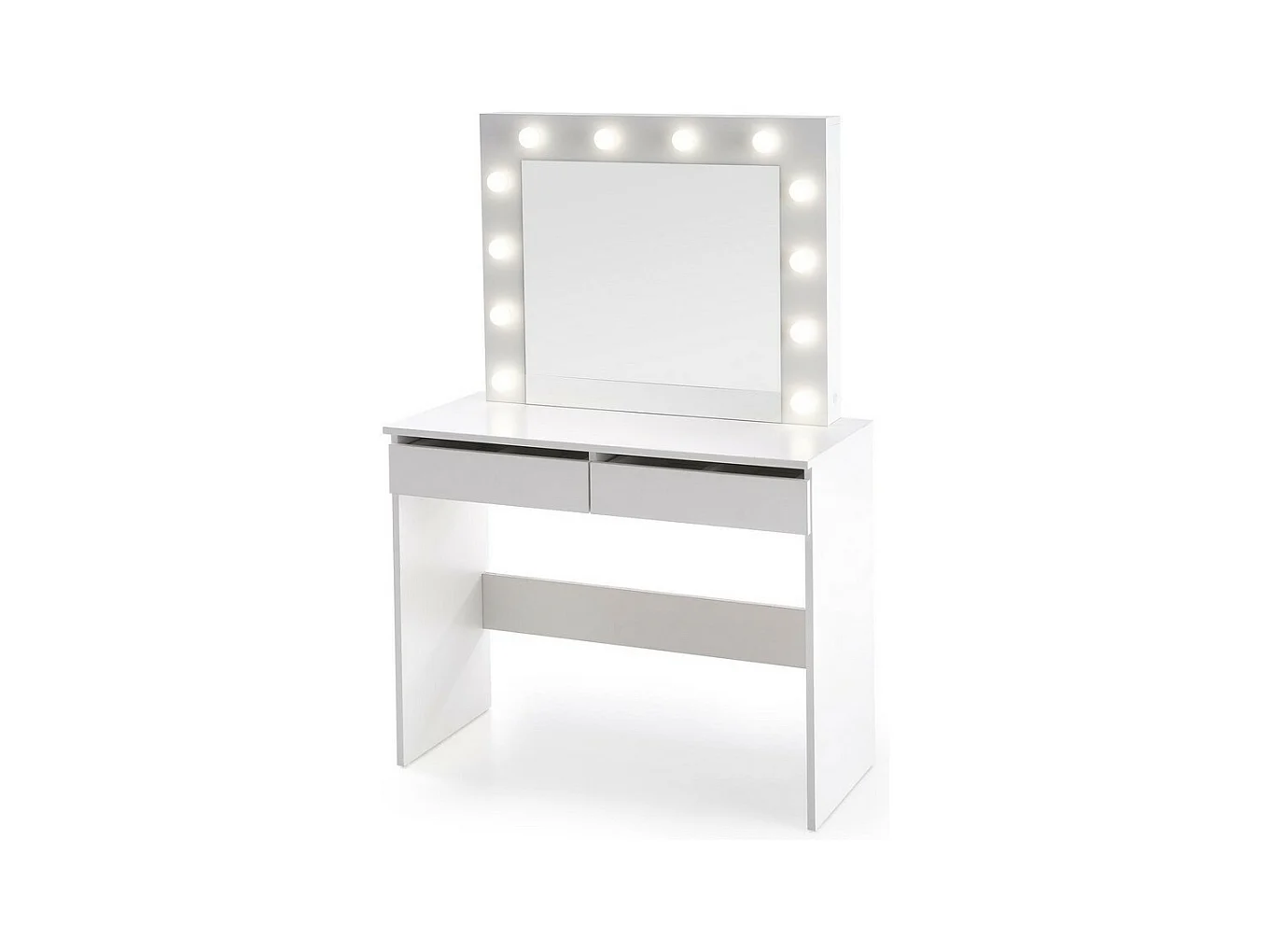 Coiffeuse blanche avec tiroirs et éclairage led STARS