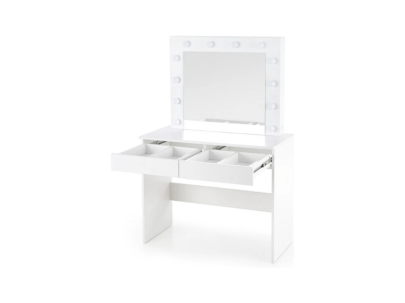 Coiffeuse blanche avec tiroirs et éclairage led STARS