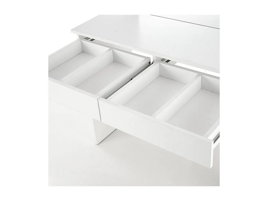 Coiffeuse blanche avec tiroirs et éclairage led STARS