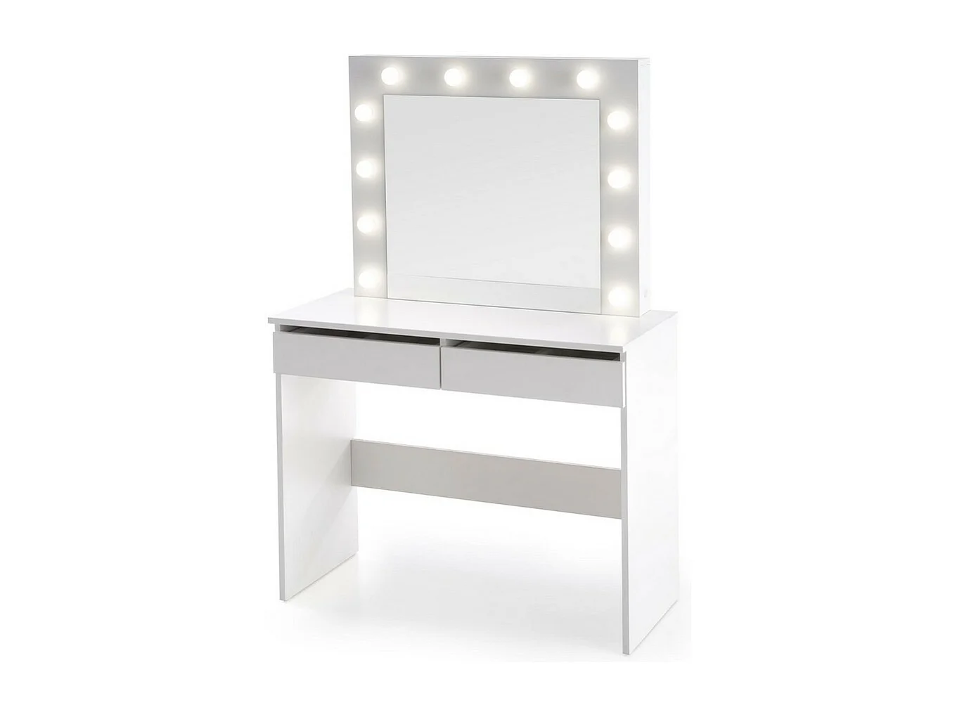 Coiffeuse blanche avec tiroirs et éclairage led STARS