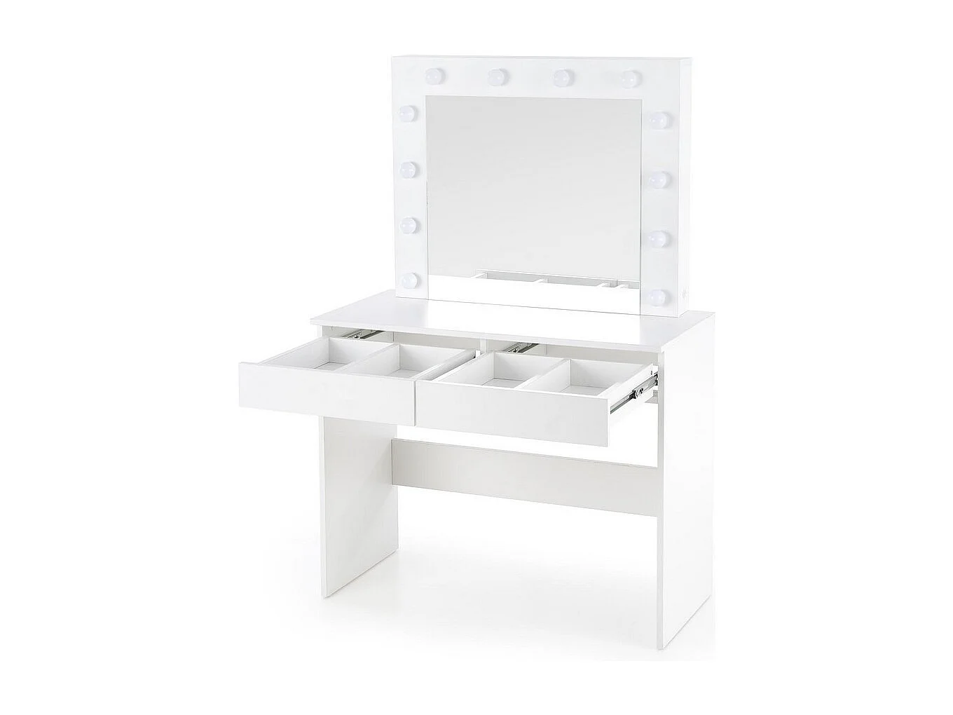 Coiffeuse blanche avec tiroirs et éclairage led STARS