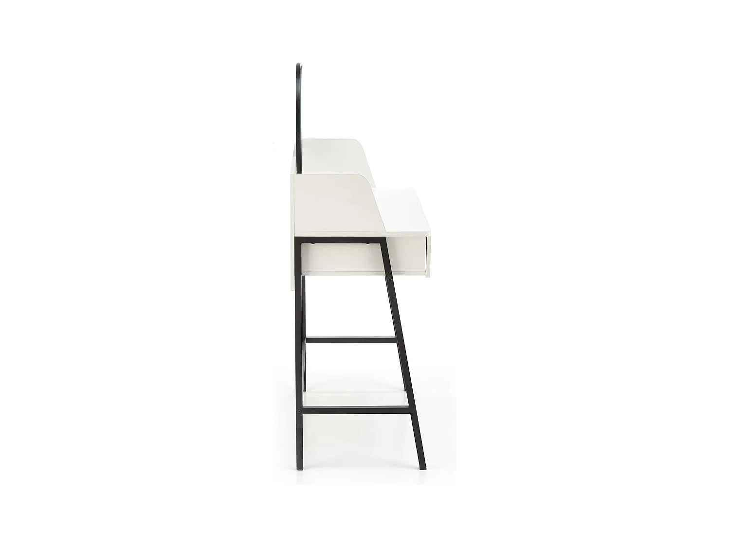 Coiffeuse design noire et blanche avec miroir et 3 tiroirs Morning