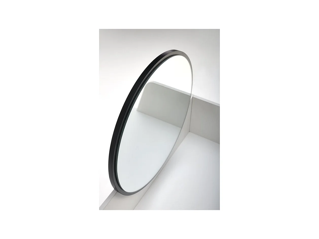 Coiffeuse design noire et blanche avec miroir et 3 tiroirs Morning