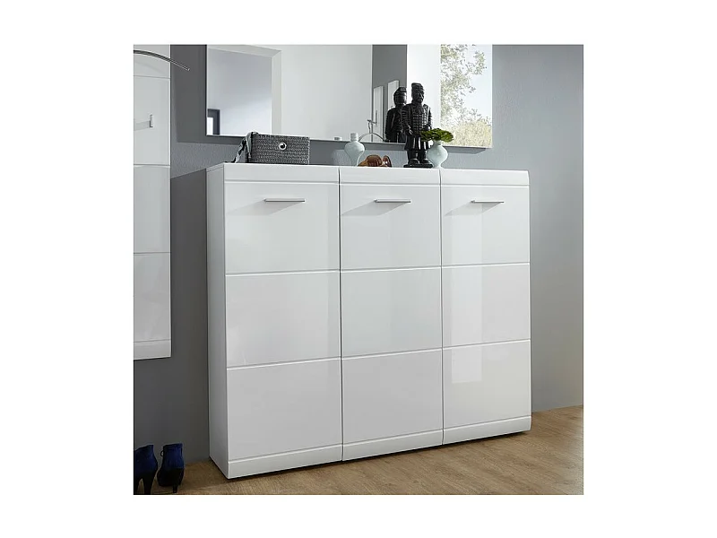 Grand meuble a chaussures blanc design Alama