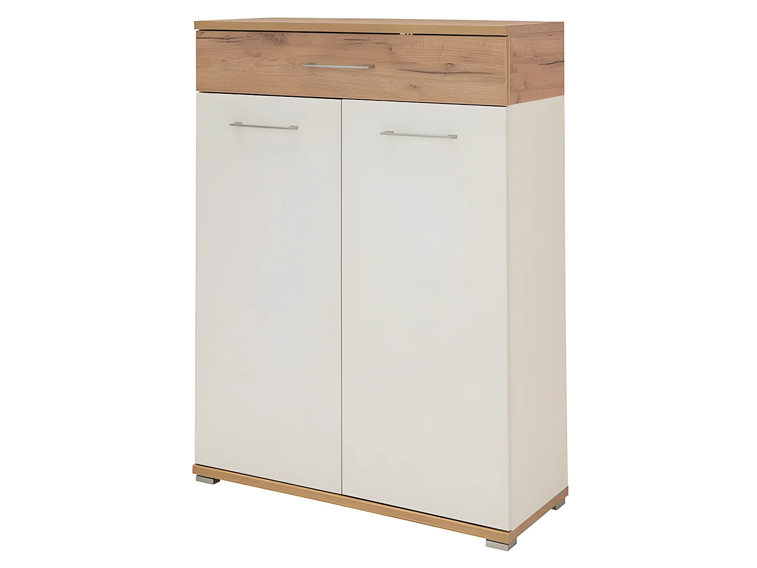 Meuble à chaussure blanc et bois Cheyenne